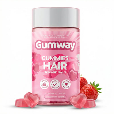 Gummies De Cabelo Pele E Unha Gumway - Sabor Framboesa
